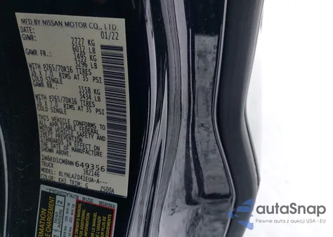 2022 Nissan Frontier King Cab S 4X4 z USA, uszkodzony, nr VIN 1N6ED1CM8NN649356